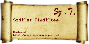 Szász Timótea névjegykártya